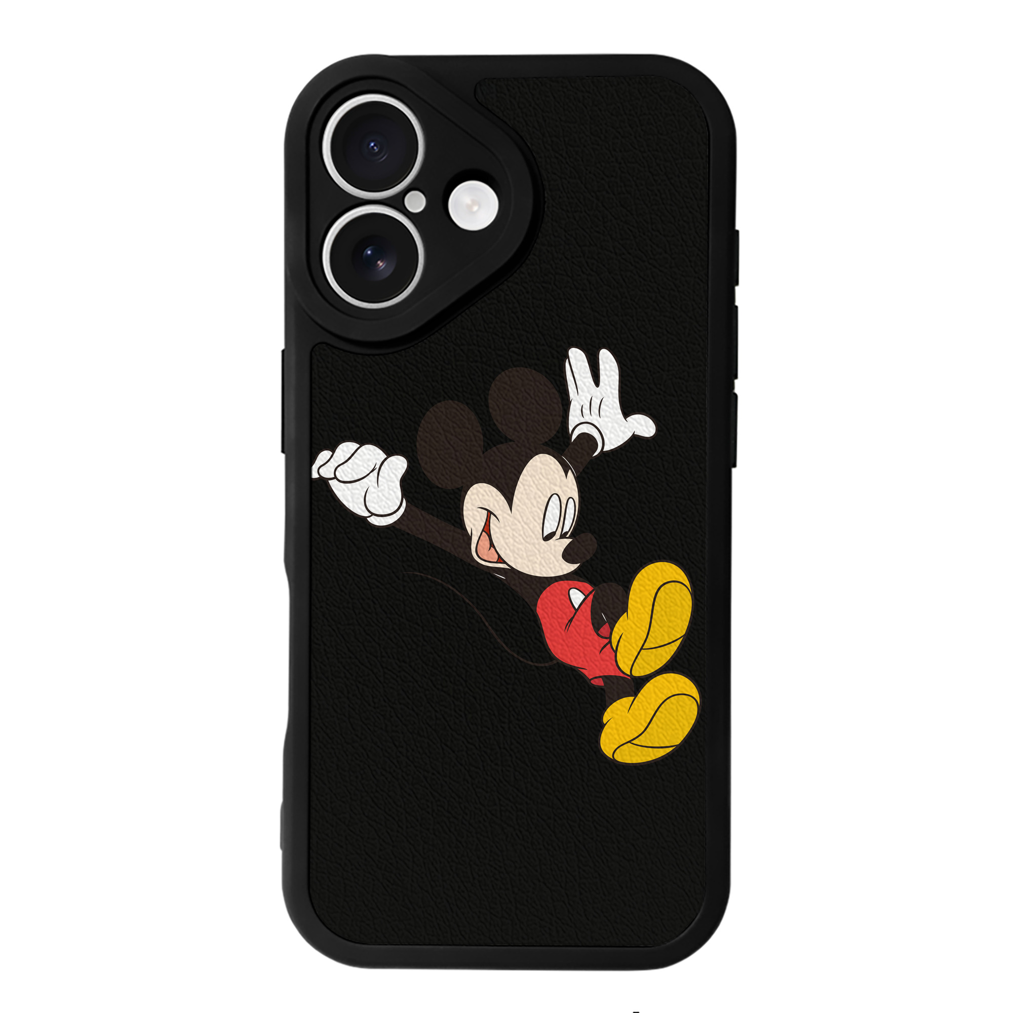 （画像用） ミッキーマウス Mickey Mouse 【iPhone 16シリーズ対応】シリコンスマホケース（レザー調） 材質：シリコン
